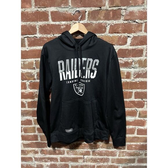 NFL Apparel Mens Black Las Vegas Raiders Pullover Hoodie Size LArge - Picture 1 of 4